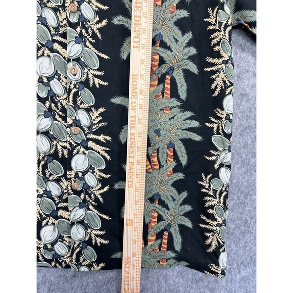 Vintage Diamond Head Hawaiian Shirt Men XL Black Palm Tree Tribal - Picture 5 of 7